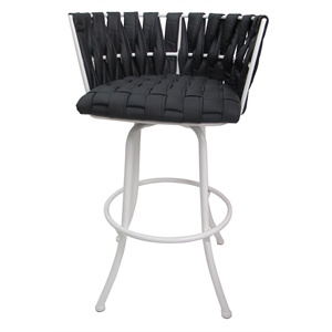 Metalona 30&quot Metal Bar Stool - Black - White