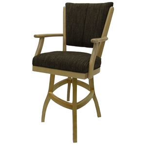Classic Counter Solid Wood Bar Stool 26&quot Seat - Sanora Brown Fabric - CT Frame