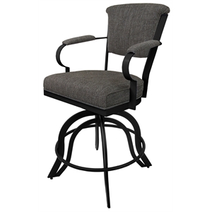 Miami 30&quot Metal Bar Stool - A Base - Plumley Cocoa - Black