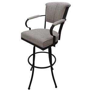 Miami Extra Tall 34&quot Metal Bar Stool - Noam Base -  Portwood Ash - Black