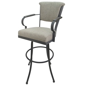 Miami Extra Tall 34&quot Metal Bar Stool Wood Arm - Noam Base - Portwood Ash - Grey