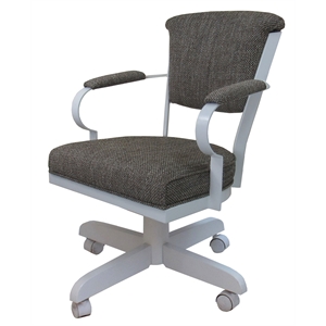 Miami Swivel Metal Caster Chair Pitt Base - Plumley Cocoa - White
