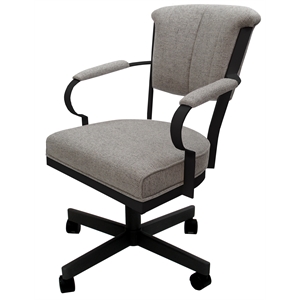 Miami Swivel Metal Caster Chair Reading Base - Portwood Ash - Black