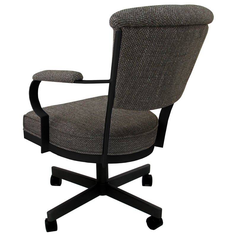 Miami Swivel Metal Caster Chair Reading Base - Plumley Cocoa - Black