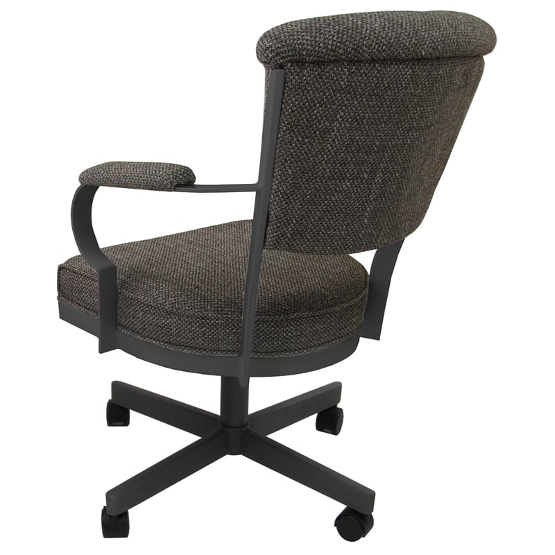 Miami Swivel Metal Caster Chair Reading Base - Plumley Cocoa - Grey