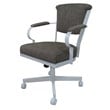 Miami Swivel Metal Caster Chair Reading Base - Plumley Cocoa - White