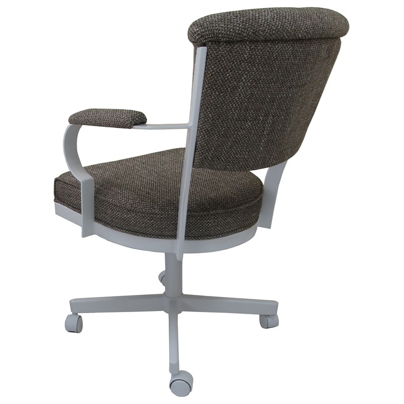 Miami Swivel Metal Caster Chair Reading Base - Plumley Cocoa - White