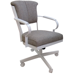 Miami Swivel Metal Caster Chair Reading Base - Portwood Ash - White