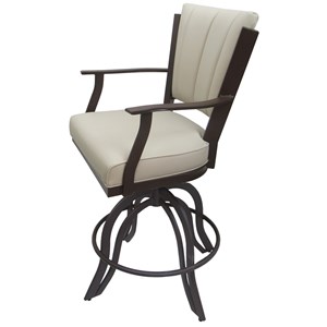 Montana 30&quot Metal Bar Stool - A Base - Ocean Beige - Coffee