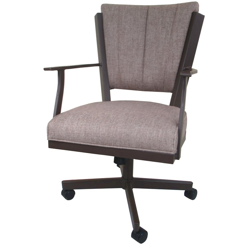 Montana Swivel Metal Dining Caster Chair Reading Base - Basin Beige - Coffee