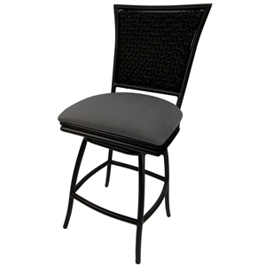 Outdoor Counter Patio Bar Stool 26&quot Erin Armless - Dark Gray - Black