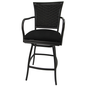 Outdoor Counter Patio Bar Stool 26&quot Erin Black - Black