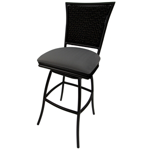 Outdoor Extra Tall Patio Bar Stool 34&quot Erin Armless - Dark Gray - Black