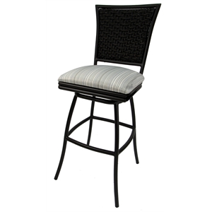 Outdoor Extra Tall Patio Bar Stool 34&quot Erin Armless - Natural (Cream) Fun -Black