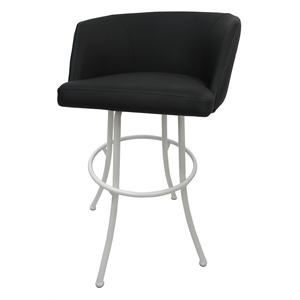 Swivel Counter Metal Bar Stool 26&quot Joey - Black - White