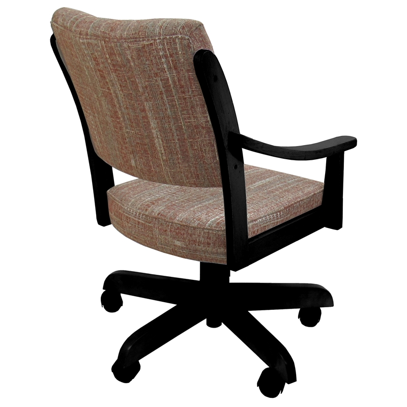 Casa Caster Solid Wood Dining Chair - Watusi Madder Red Fabric - Black