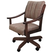 Casa Caster Solid Wood Dining Chair - Watusi Madder Red Fabric - Spanish Oak