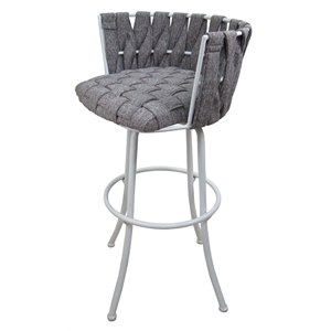 Metalona Counter 26&quot Metal Bar Stool - Mojave Grey - White Base