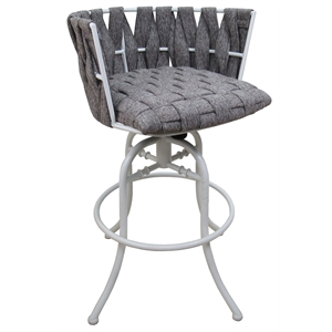 Metalona 30&quot Swivel Tilt Metal Bar Stool - Mojave Grey - White