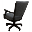 Classic Caster Solid Wood Dining Chair - Northwest Elk Charcoal Fabric - Black