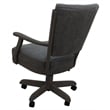 Classic Caster Solid Wood Dining Chair - NW Elk Charcoal Fabric - Dark Grey