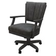 Classic Caster Solid Wood Dining Chair - NW Elk Charcoal Fabric - Dark Grey