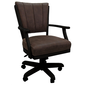 classic caster solid wood dining chair - northwest whiskey - black