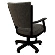 Classic Caster Solid Wood Dining Chair - Sanora Brown Fabric - Black