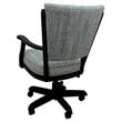 Classic Caster Solid Wood Dining Chair - Watusi Aquatint Teal Fabric - Black
