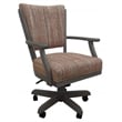 Classic Caster Solid Wood Dining Chair - Watusi Madder Red Fabric - Dark Gray
