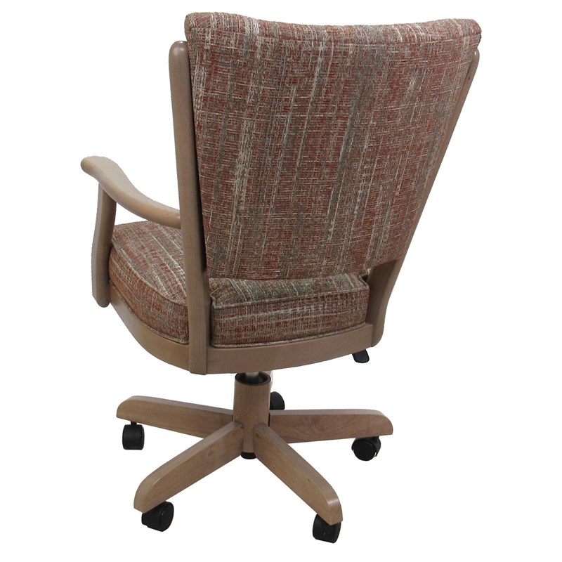 Classic Caster Solid Wood Dining Chair - Watusi Madder Red Fabric - White Wash