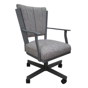 Montana Swivel Dining Caster Chair - Mojave Gray Fabric - Gray Metal
