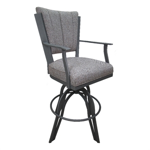 Swivel Tilt Counter Stool 26&quot Seat - Montana - Mojave Gray Fabric - Gray Metal