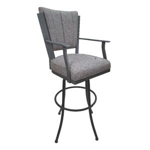 Swivel Extra Tall Bar Stool 34&quot (35) Montana - Mojave Gray Fabric - Gray Metal