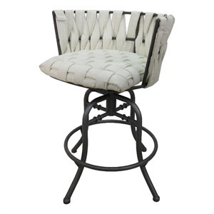 Metalona Counter 26&quot Swivel Tilt Metal Bar Stool - White - Grey