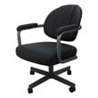Swivel Metal Dining Caster Chair M-70 - Black Vinyl - Grey