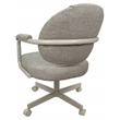 Swivel Dining Caster Chair - M-70 - Hemsath Driftwood Tan Fabric - Beige Metal