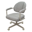 Swivel Dining Caster Chair - M-70 - Portwood Ash Fabric - Beige Metal