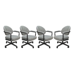 4 - Swivel Metal Dining Caster Chair M-70 - Hemsath Slate - Grey