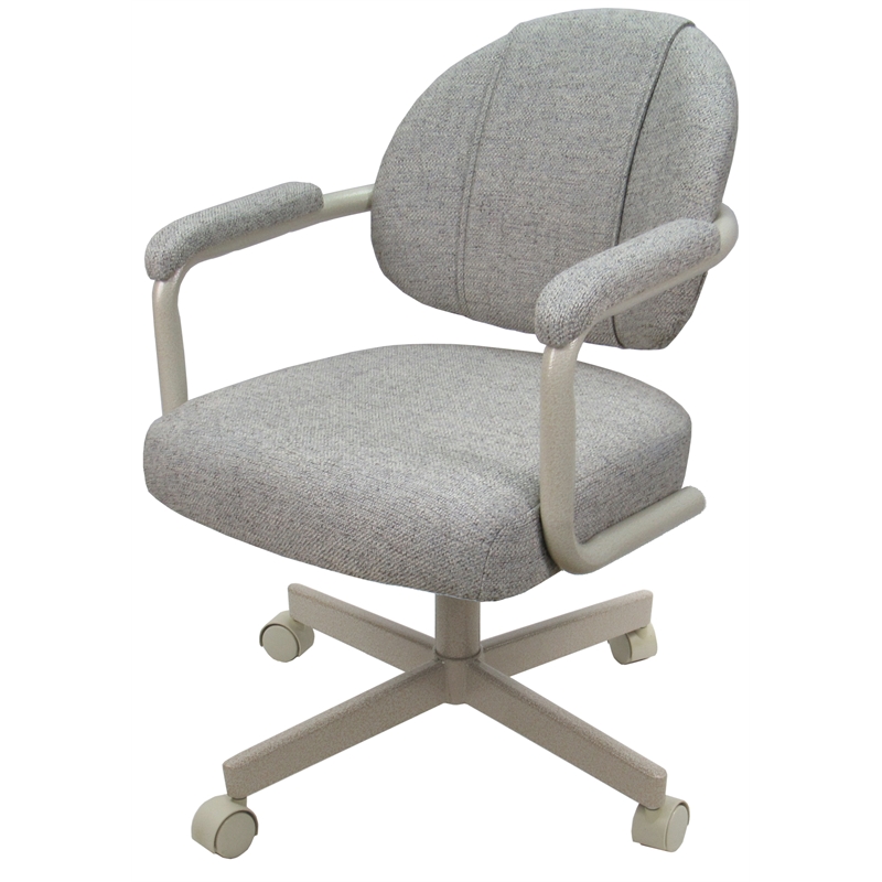 4 - Swivel Metal Dining Caster Chair M-70 - Portwood Ash - Beige