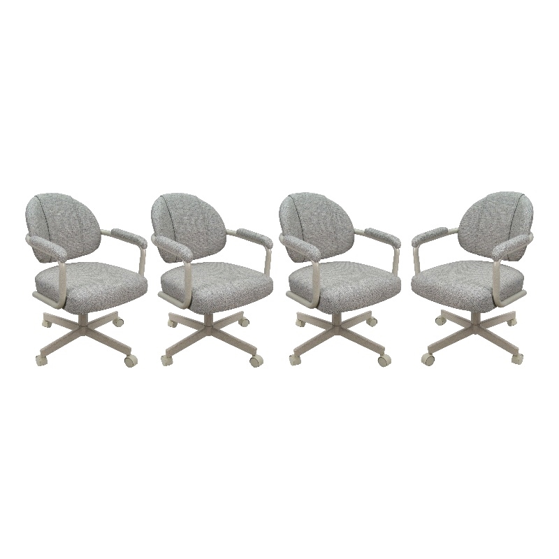 4 - Swivel Metal Dining Caster Chair M-70 - Portwood Ash - Beige