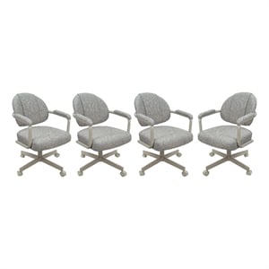 4 - Swivel Metal Dining Caster Chair M-70 - Portwood Ash - Beige