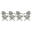 4 - Swivel Metal Dining Caster Chair M-70 - Portwood Ash - Beige