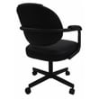 4 - Swivel Metal Dining Caster Chair M-70 - Black Vinyl on Black Chairs