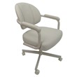 4 - Swivel Metal Dining Caster Chair M-70 - Ocean Beige Vinyl on Beige Chairs