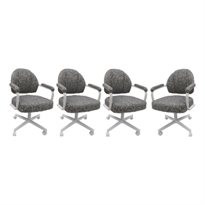 4 - Swivel Metal Dining Caster Chair M-70 - Mojeva Gray on White Chairs