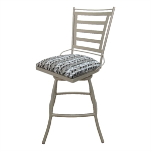 Outdoor Patio Armless 30&quot Bar Stool Jenna - Gray/Beige Fabric - Beige Frame