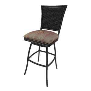 Indoor/Outdoor 30&quot Bar Stool Erin without Arms - Multi Sun Fabric -Brown Frame