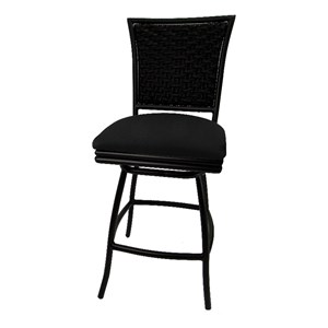 Outdoor/Indoor Counter 26&quot Bar Stool without Arms - Black Linen - Black Frame