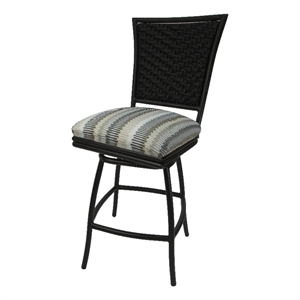 Outdoor/Indoor Counter 26&quot Bar Stool without Arms-Linen Sun Fabric-Brown Frame